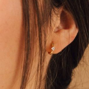 Silver Huggies earrings